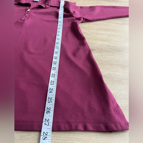 Chico's Ponte Collared Burgundy Tunic Size 2 Large - Picture 7 of 9